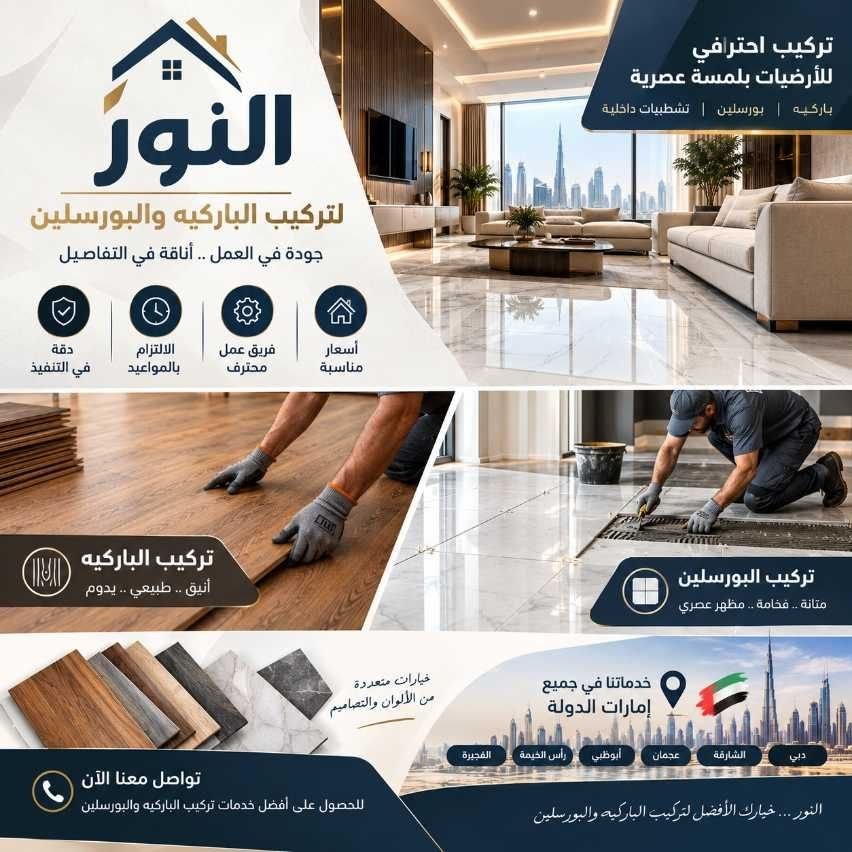 تركيب باركية في الشارقة